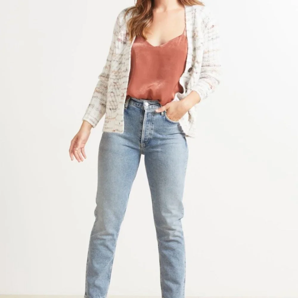 Anthropologie RD Style Conscious Adeline Marl Cardigan Recycled Sustainable M - Picture 2 of 8